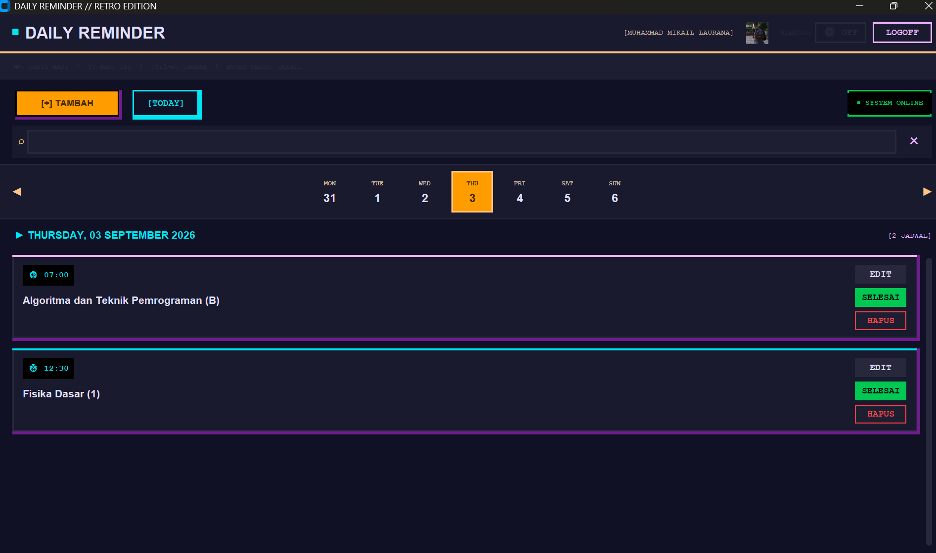 Daily Reminder (PC)